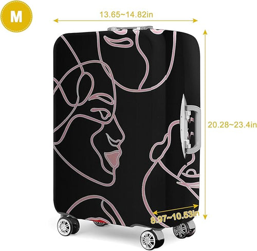 24 Inch PVC Luggage Protector Covers for TSA Approved Clear Suitcase Cover Protector Transparent Luggage Protective Cover Set (Figure, Suitable for 23"-24")
