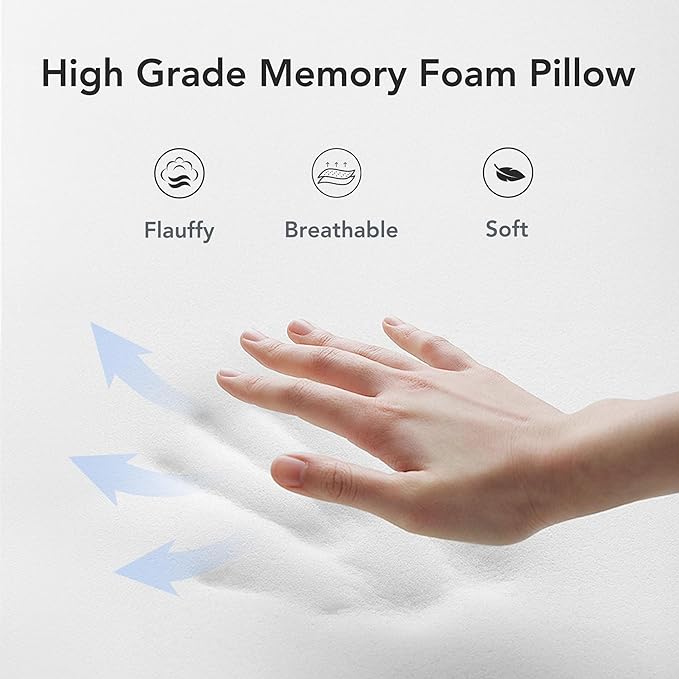 Travel Pillow, 100% Pure Memory Foam Travel Neck Pillow Airplane Neck Support Ergonomic Design for Traveling Suitable for Airplanes,Offices and Cars (Blue)