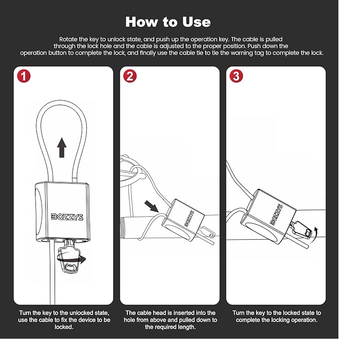 Adjustable Cable Locks with 3 Keys | 6.56ft L x 1/6in D Aluminum Steel Cable Padlock for Bikes, Gate, Lockers & Outdoor Gear | Keyed Different & Silver