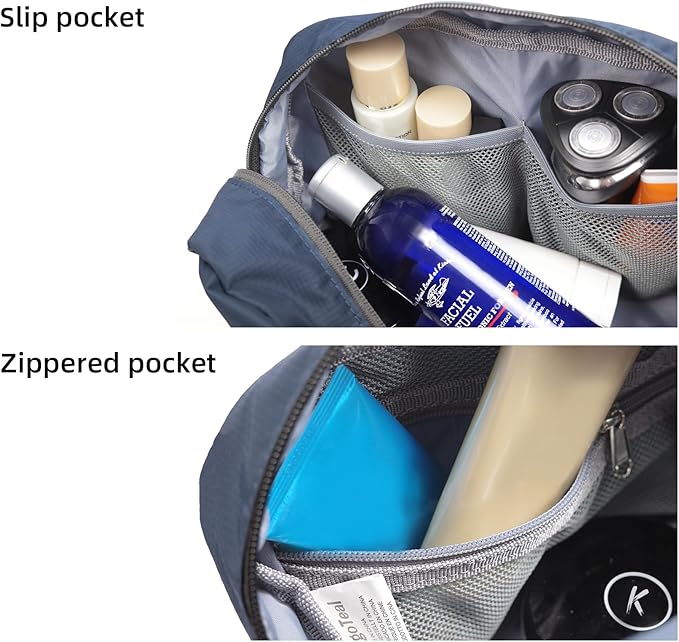 Travel Toiletry Bag 8L, Large Packing Cube with Waterproof TPU Wet/Dry Compartment (04 Forest Green)