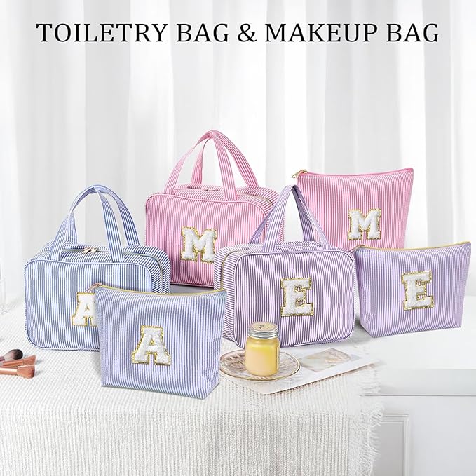 YOOLIFE 13 14 15 16 17 18 19 Year Old Girls Birthday Gifts - Hanging Toiletry Bag, Personalized Gifts for Women Teen Girls Daughter Sister Friends, Letter A, Purple