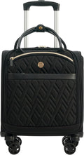 Verage 18x14x8in Spinner Underseat Carry-On Luggage -Airplane Personal Item Bag, USB A&C Charging Port, Padded Laptop Pocket & Wet/Dry Compartments for Women, Classic Black