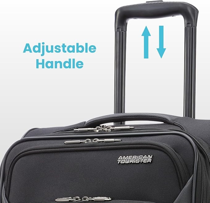 American Tourister 4 KIX 2.0 Expandable Softside Luggage with Spinner Wheels, 20 SPINNER, BLACK