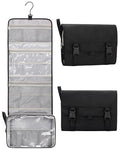 Relavel Travel Toiletry Bag for Men, Hanging Toiletry Bag for Women Makeup Cosmetic Storage Organizer Large Capacity Travel Kit Shaving Bag for Full Sized Container Black