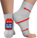 KEMFORD Ankle Compression Sleeve - Plantar Fasciitis Braces - Open Toe Compression Socks for Swelling, Sprain, Neuropathy, Foot Arch Support for Men and Women - 20-30mmhg, L, Grey