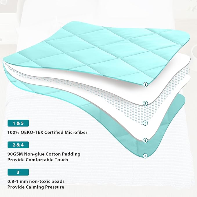 L'AGRATY Weighted Blanket - 60"x80" 20lbs Cooling Breathable Heavy Blanket Microfiber Material with Glass Beads for Adult All-Season Summer Fall Winter Soft Thick Comfort
