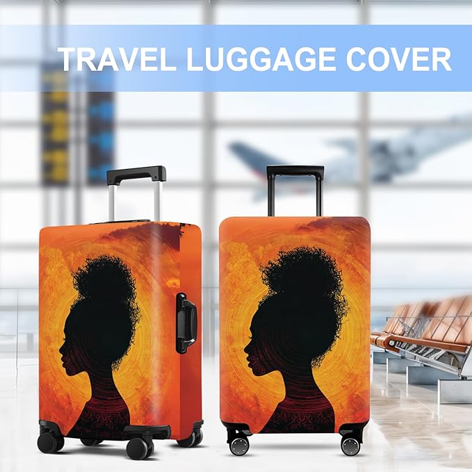 Luggage Cover Washable Suitcase Protector Anti-scratch Suitcase cover Fits 20-34 Inch Luggage (Girl-3, S(20-22inch suitcase))
