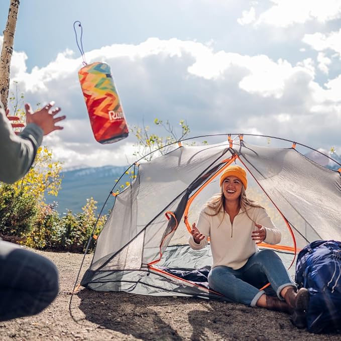 Rumpl Original Puffy Blanket - Warm, Water-Resistant Camping Blanket with 100% Recycled Synthetic Insulation, 52"x75", Original Puffy V1, Geo Fresh