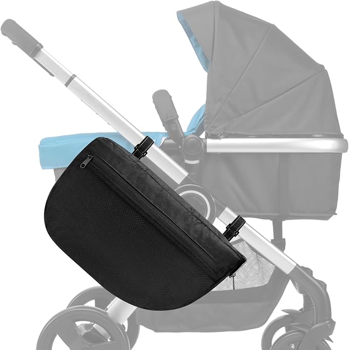 Accmor Insulated Side Sling Stroller Saddle Bag Organizer, Universal Stroller Organizer, Stroller Bag Caddy Organizer, Black