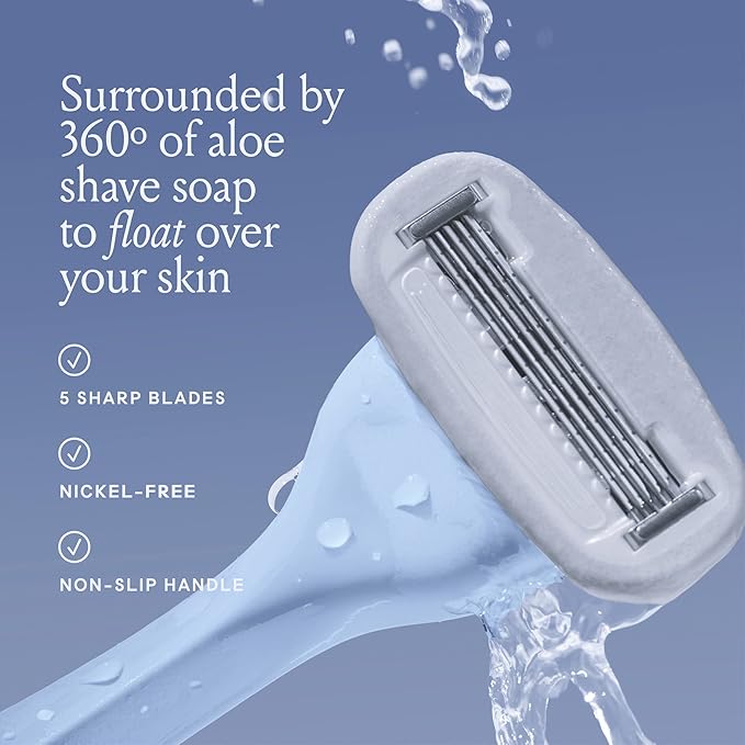 Billie Women's Razor Kit with 5 Blades + Dermaplane Starter Kit with 3 Refill Blades for Facial Hair Removal