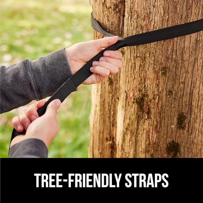 GORILLA GRIP Durable Portable Camping Hammock, Holds 500lbs with Heavy Duty Tree Straps, Comfortable Travel Swing, Camp Hammocks, Easy to Use and Install, Outdoor Essentials, Purple, 10x6.5 FT