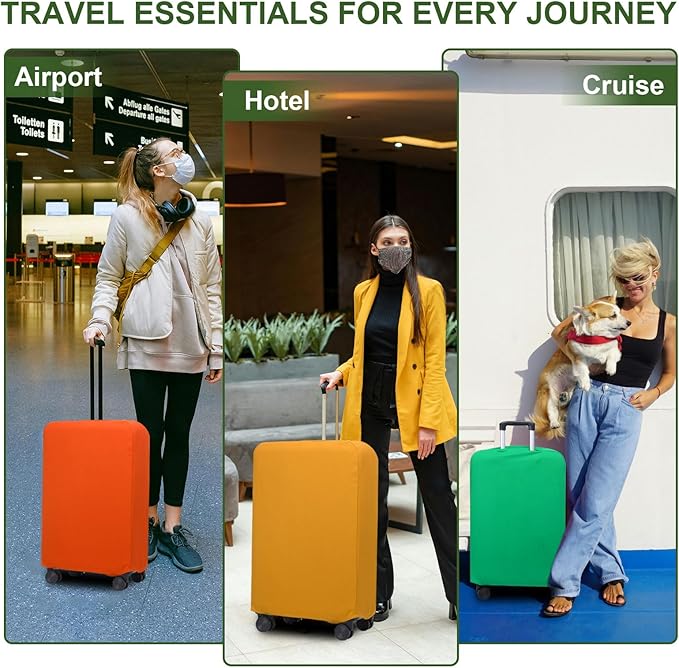 PATIKIL Luggage Cover, Suitcases Covers Elastic Carry on Cover Protector Washable Scratch-Resistant Fits 24-25 Inch Luggage for Travel Business Trips, Yellow