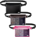 HEETA Waterproof Fanny Pack, Waterproof Pouch Dry Bag 2/3/4 Pack for Phone Passport Purse, Adjustable Waist Strap for Swimming Kayaking Boating Paddle Board Accessories Cruise Beach Camping Essentials