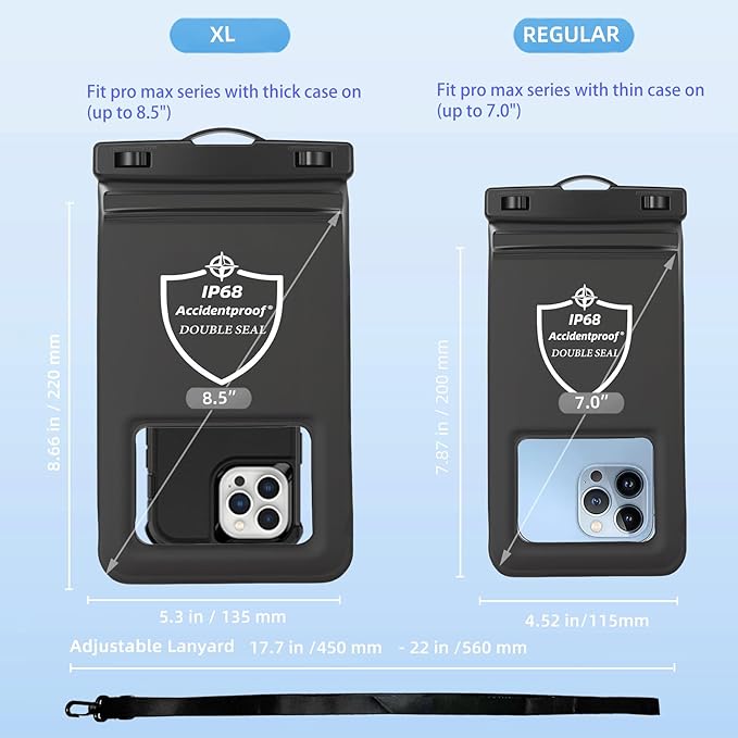 AiRunTech Floating Waterproof Phone Pouch,Waterproof Phone Case with Lanyard Protector for iPhone 16 15 14 13 12 Pro Max,Waterproof Cellphone Bag Beach Cruise Ship Essentials Vacation Accessories