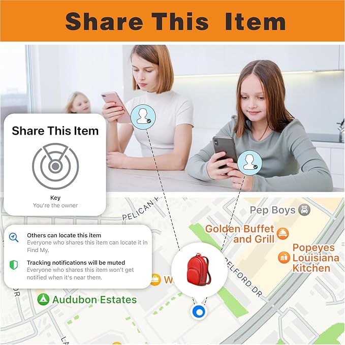 Air Tracker, Smart Bluetooth Tracker Works with Apple Find My (iOS Only), Item Finder Locator for Keys, Luggage, Backpack, IP67 Waterproof, Yellow