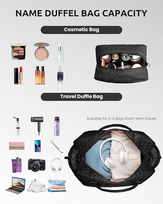 Customized Gifts for Women, Gifts for Mom-Duffle Bag with Shoe Compartment, Personalized Weekender Bag, Monogram Overnight Bags, Travel Bag with Makeup Bag, Birthday Gift for Her (Letter O)