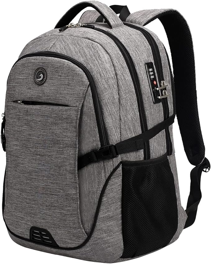 SHRRADOO Anti Theft Laptop Backpack Travel Backpacks with usb Charging Port for Women Men High School College Backpack Computer Bag Fits 17 Inch Laptop,Black