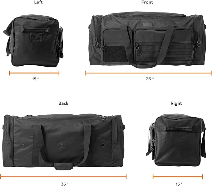 Fitdom 130L 36" Heavy Duty Extra Large Sports Gym Equipment Travel Duffle Bag W/Adjustable Shoulder Strap & 7 Compartments. Perfect for Soccer Baseball Basketball Hockey Football, Team Coaches & More