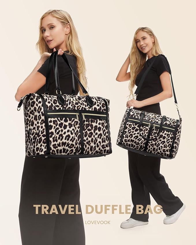 LOVEVOOK Travel Weekender 4-in-1 Duffle With Shoes Compartment, Carry On Overnight Bag, Toiletry Pouch & Wet Pocket, Large Tote for Women Labor Delivery Hospital