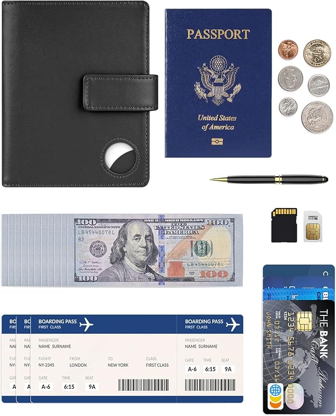 Passport Holder Wallet Cover Case for Women and Men,RFID Blocking,Passport Case,Travel Accessories (Black)