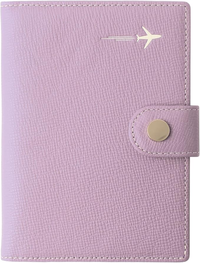 Genuine Leather Passport Case, RFID Passport Cover with Credit Card Holder for Women and Men Family ID Travel