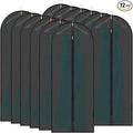 BALEINE 60'' Translucent Garment Bags, 12 Packs PEVA Dress Bag for Closet Clothes Dresses Suit Coats Storage (Black, 12PK)