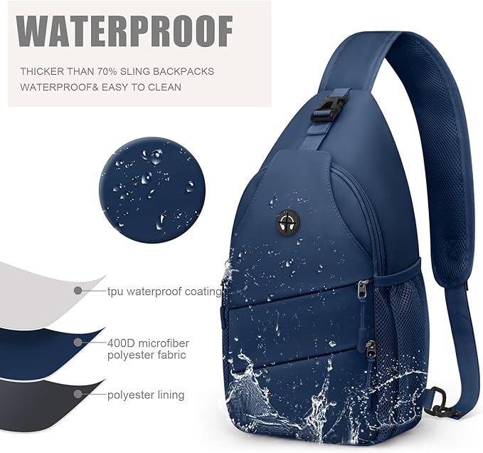 Crossbody Bags for Women Men Trendy Sling Bag Bakpack Casual Chest Bag with Convertible Shoulder Strap