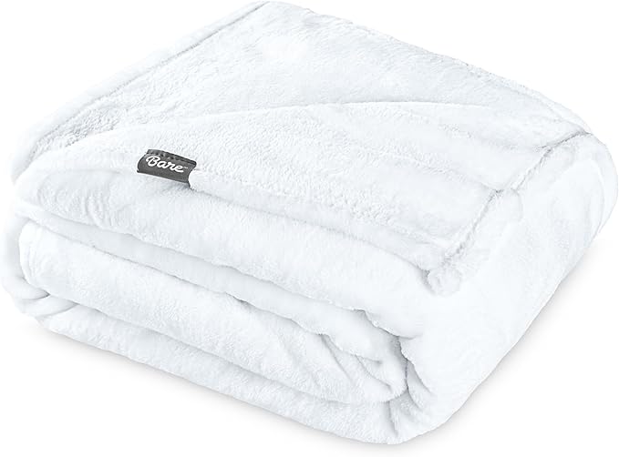 Bare Home Fleece Blanket - Twin/Twin Extra Long - Ultra-Soft Lightweight for Bed, Sofa, and Couch - Luxury Microplush - Cozy Warm Blanket (Twin/Twin XL, White)