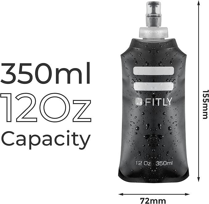 Soft Flask - Shrink As You Drink Soft Water Bottle for Hydration Pack - Folding Water Bottle Ideal for Running, Hiking, Cycling, Climbing & Rigorous Activity