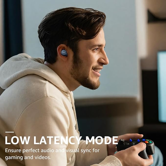 TOZO NC9 Hybrid Active Noise Cancelling Wireless Earbuds, 6 Mics ENC Clear Call, IPX8 Waterproof, in Ear Bluetooth 5.3 Headphones Stereo Bass Ear Buds 59H Playtime with LED Display 32 EQs via APP