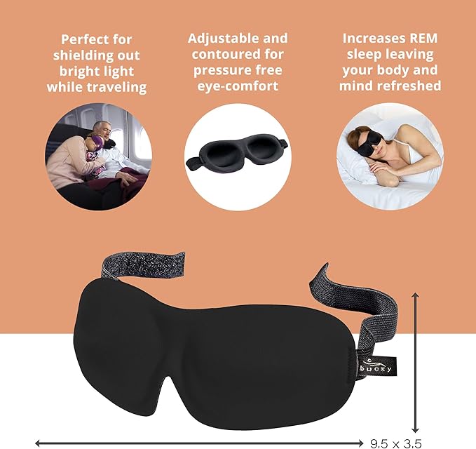 Bucky 40 Blinks No Pressure Eye Mask for Travel & Sleep, Hibiscus Leaf, One Size