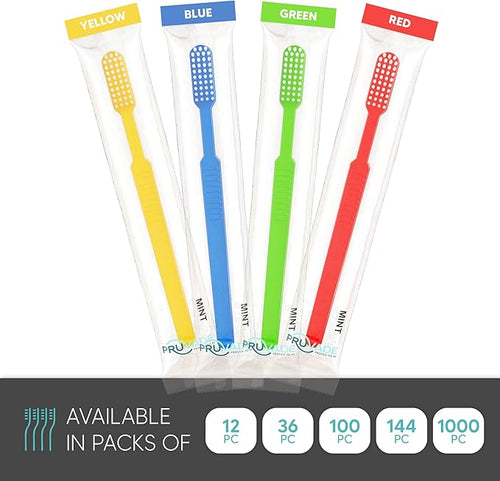 144 Pack Disposable Toothbrushes with Toothpaste, Built in - Prepasted Toothbrushes Individually Wrapped |Single Use Waterless Tooth Brush with Soft Bristles for Hotel, Camping, Travel