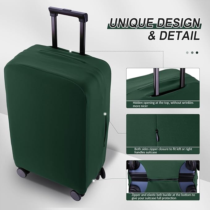 Travel Luggage Cover Suitcase Protector Scratch-Resistant Fit 19-31 Inch Suitcase, Not Included Suitcase (Avocado Green, XL(28-29 inch))