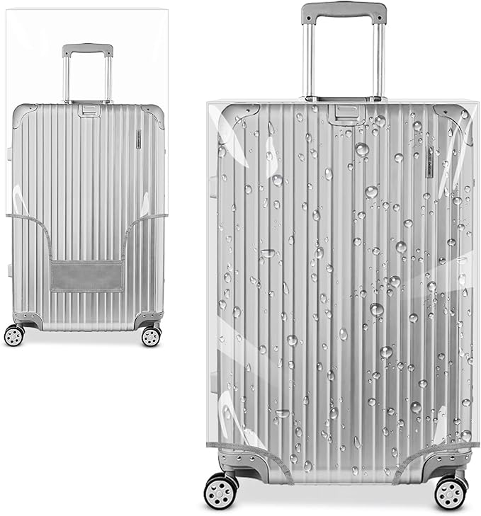 Yotako Clear PVC Suitcase Cover Tough Protector, 24 Inch Luggage Covers for Wheeled Suitcase 24"