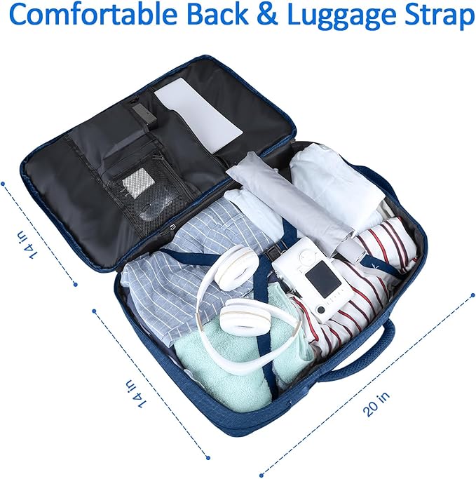 60L Big Capacity Carry On Laptop Backpack Large Travel Backpack for Men, Expandable Water Resistant Overnight Weekender Luggage Gym Daypack Rucksack Traveling Backpack, Traveler Gifts, Blue