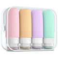 Travel Bottles for Toiletries, Tsa Approved 2oz Travel Bottles, BPA Free Leak Proof Travel Size Toiletry Containers, Refillable Travel Accessories with Toiletry Bag for Shampoo Liquid (4 Pack)