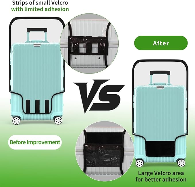 Suitcase Covers For Luggage, 30 Inch Clear PVC Luggage Covers Protector Full Thicken Transparent Waterproof Suitcase Sleeve With Large Velcro for 30" Wheeled Suitcases