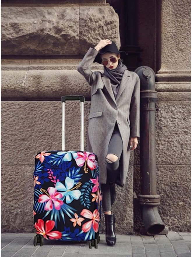 Suitcase Cover, Carry on Luggage Cover Protector - Travel Elastic Spandex Luggage Covers Fits 29 30 Inch Flower