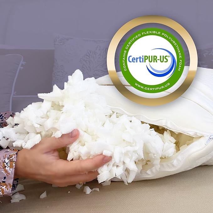 Royal Therapy 2-Pack King Size Pillows, Memory Foam Pillow - Shredded Foam, Hypoallergenic Bamboo-Derived Rayon Cover, CertiPUR-US Certified, Removable Cover, for All Sleep Positions, Neck Pain Relief