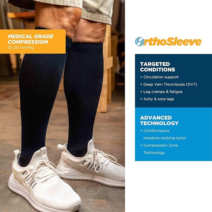 Medical Grade Compression Socks for Men & Women 15-20 mmHg by OrthoSleeve (Tan, X-Large)