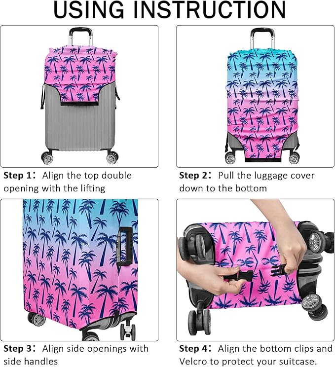 Luggage Cover for Suitcase Elastic Suitcase Cover Protector, Carry On Luggage Sleeve Anti Scratch Travel Essentials Suitcase Cover Fits 27-29