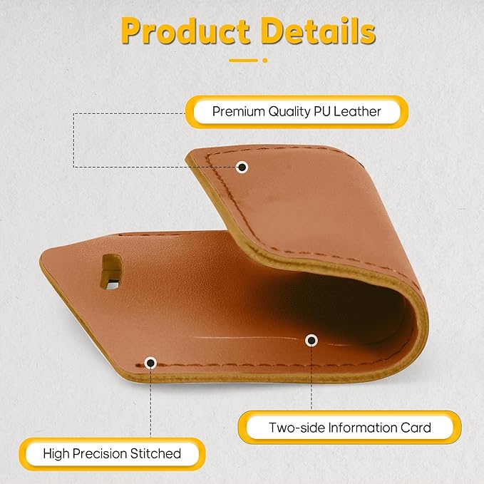 Travelambo Luggage Tags for Suitcases Faux Leather Privacy Protection 20 Pack Bag Tags Travel Accessories Essential, Yellowish Brown