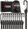 Ultimate Outdoor Bungee Cord Assortment - Heavy Duty Set of 12 Bungee Cords Double-J Hooks - Elastic Straps for Camping, Securing, and DIY (12pc - 32" Double J Hooks)