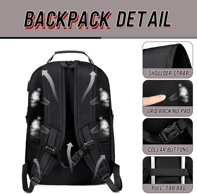 Z-MGKISS Travel Backpack, TSA Airline Approved, Travel Laptop Backpack with USB Charging Port, Extra Large
