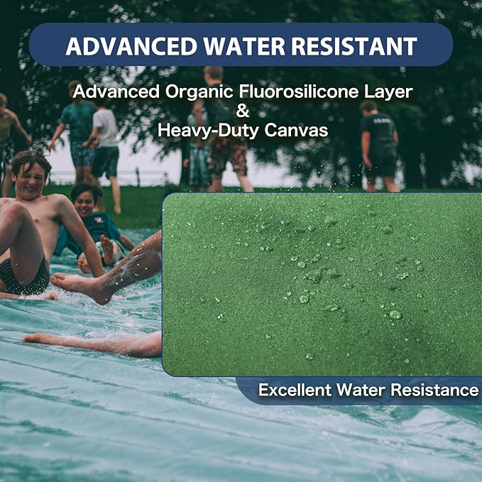 20’x24’ Canvas Tarp Heavy Duty Water Resistant Tarpaulins with Aluminum Grommets,UV Resistant, 22Mil Multipurpose Drop Cloth, 14oz Cover Sheet for Outdoor and Indoor Use with Ropes Green