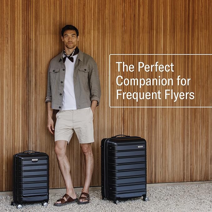 Samsonite Omni 2 24-Inch Medium Checked Hardside Luggage with 360° Spinner Wheels - Scratch Resistant Hardshell - TSA Lock - Expandable Polycarbonate Shell for Lightweight Travel - Artic Silver