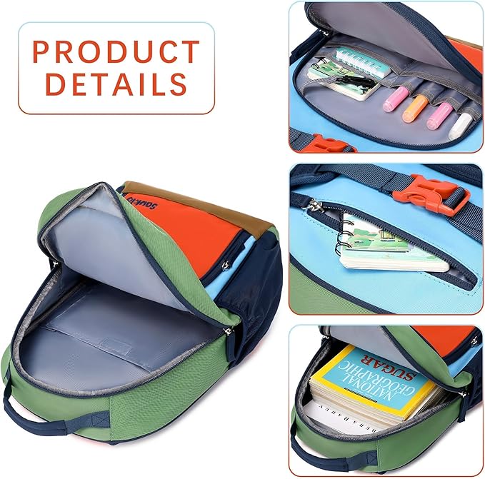 Cute Mini Toddler Backpacks for Boys 2-4 Little Kids Backpack Preschool Bookbag (Orange Blue)