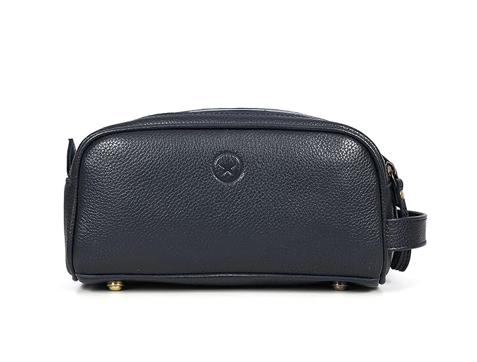 10" Premium Leather Toiletry Travel Pouch With Waterproof Lining | King-Size Handcrafted Vintage Dopp - Kit Gift for Father's Day By Aaron Leather Goods