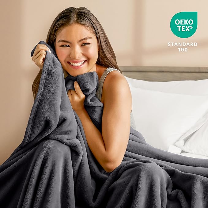 Bare Home Fleece Blanket - Twin/Twin Extra Long - Ultra-Soft Lightweight for Bed, Sofa, and Couch - Luxury Microplush - Cozy Warm Blanket (Twin/Twin XL, Forged Iron Grey)
