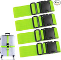 4Pcs Luggage Straps for Suitcase Travel Accessories TSA Approved, 80In Long Belts to Keep Your Suitcase Secure, Adjustable Bag Straps with Quick-Release Buckle for Travel Bag Closure, Green